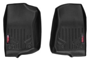 Jeep Wrangler Floor Mats - Front - Rough Country - Heavy Duty Floor Mats - '18-'24 Jeep Wrangler Floor Mats - Front - Rough Country - Heavy Duty Floor Mats - '18-'24